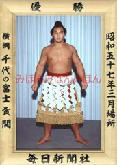 千代の富士　ミニチュア　優勝額　毎日新聞社　3枚セット　バラ売り可 平成元年3月場所優勝 横綱 千代の富士貢関（27回目の優勝