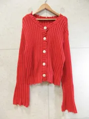 RETROGIRL レトロガール ダメージリブ2WAYカーデ レッド Fサイズ RP280012T003