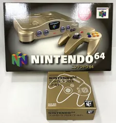 ニンテンドウ64 ハード ニンテンドー64 本体 ゴールド + コントローラーブロス ゴールド セット 中古 動作確認済み 任天堂 ロクヨン N64 NINTENDO 【併売商品】 【25-20250412-A643】