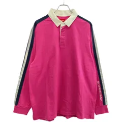 Supreme シュプリーム 18SS Reflective Sleeve Stripe Rugby ラガーシャツ  ピンク XLのサムネイル