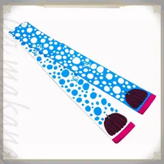 【N 新品/未使用品】LOUIS VUITTON ルイ ヴィトン LV×YK バンドー・インフィニティ ドット ブルー ホワイト ピンク ブラック 黒 スカーフ リボン バンダナ バッグ小物 シルク 草間彌生 イタリア製 M78290