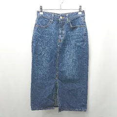 ◇ Θ AZUL BY MOUSSY アズールバイマウジー コットン100% ひざ下丈 タイト デニムスカート サイズS ブルー レディース E  【1506230017959】