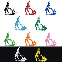 ステッカー 【 サーファー シルエット A 】 選べる10色 縦21ｃｍ×横18ｃｍ おもしろい かっこいい オリジナルステッカー 波乗り サーフィン サーファー ウェイクボード アウトドア派に カッティングステッカー