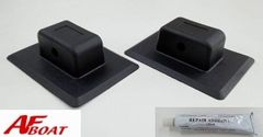 新品　■AFボート■　ロッドホルダーベース2個　ブラック　竿掛けモールド　カスタムベース 接着剤付き