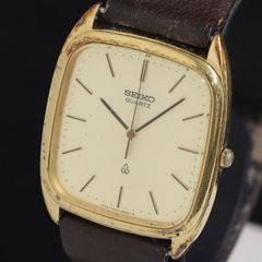 新品電池 稼働 SEIKO 銀無垢ケース 和紙風文字盤QZ メンズ 腕時計 金 