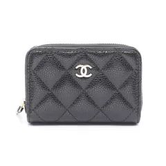 シャネル CHANEL コインケース クラシック ジップ コインパース マトラッセ AP0216 ブラック キャビアスキン(グレインドカーフ) マトラッセ コインケース レディース Used A