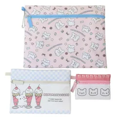 【メール便】はなまるおばけ 平ポーチ大中小3点セット 3連ポーチ サンリオ マリモクラフト トラベルポーチ 小物入れ キャラクター グッズ 