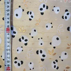 金らん 西陣 高級 和生地 金襴 はぎれ 切売り 販売 着物 国産 日本製 送料無料 基本幅約70cm×50cm より50cm毎 パンダ クリーム