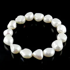 【守護石・愛の力】希少バロック湖水パール ブレスレット 12mm-14mm