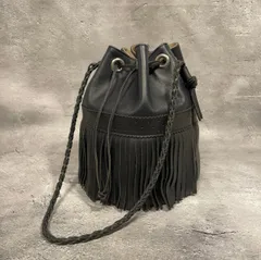 ✨J&M デヴィッドソン フリンジバッグ カーニバル ブラック　巾着