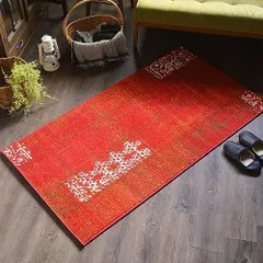 色: レッド 79825】RUGS-FACTORY ラグ カーペット 1畳 キインテリア