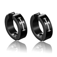 【迅速発送】ALOHAMONI (アロハモニ) フェイクピアス イヤーカフ イヤリング ブラック シルバー 黒 銀 両耳 2個 セット フープ リング ノンホール フェイク ピアス レディース メンズ ユニセックス 男女兼用 バネ式 スプリング 挟むだけ 簡単