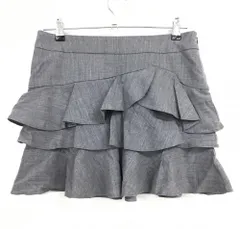 【美品】カッパ スカート ライトグレー ウール混 3段フリル 裏地付 レディース 9 ゴルフウェア Kappa