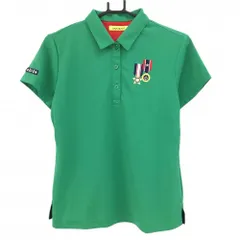ビバハート 半袖ポロシャツ グリーン 胸刺しゅう レディース 42 ゴルフウェア VIVA HEART