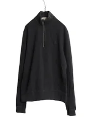 【お得なクーポン配布中!】 バーバリー ブリット ハーフジップ スウェット メンズ XL 古着 Burberry BRIT ハイネック トレーナー 大きいサイズ ワンポイント 薄手 黒