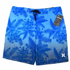 新品 Hurley ハーレー ボタニカル柄 4WAYストレッチ 撥水 Phantom Colin 20 ボードショーツ サーフパンツ 水着  ブルー