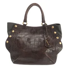 FURLA / フルラ | クロコダイル型押し トートバッグ | ブラウン | レディース