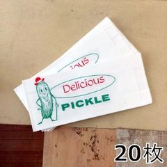 102・アメリカ　ピクルス袋 デリシャス　20枚　海外　ラッピング　包装　紙物　紙袋　おすそ分け