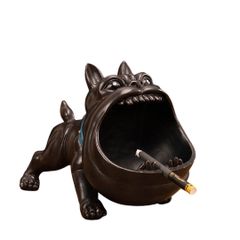 灰皿 おしゃれ　闘犬 陶磁器 灰皿 大容量　蚊取り線香置き　喫煙グッズ　犬　卓上  18a