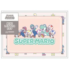 スーパーマリオ ミニレターセット サンスター文具 マリオ ルイージ 人気 キャラクター パステル 手紙 便箋 封筒 S8908150 S8908168_味方/オレンジ1678 