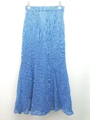 ◇ PAGEBOY ページボーイ メッシュ 無地 バックウエストゴム ロング マーメイド スカート サイズF ブルー レディース E 【1310130014242】