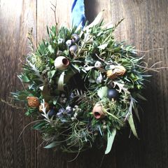 ドライフラワーの三日月リース クレッセントリース ナチュラル - メルカリ