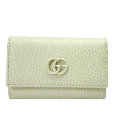 【美品】GUCCI グッチ ダブルG 456118 6連 キーケース キーフック レザー ホワイト 白