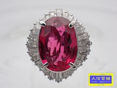 PT900 プラチナ ダイヤ取巻き スピネル リング 5.23ct D1.69ct 9号 10.24g 中古A+ 【送料無料】 C-9433【質屋出品】