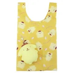 ポムポムプリン ショッピングバッグ ポーチ付きエコバッグ ソリッドプリン サンリオ 丸眞 お買い物かばん キャラクター グッズ 