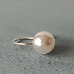 NO354　一粒ホワイトパールイヤーカフ