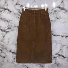 美品<!-利用不可文字-!>　ナチュラルビューティーベーシック　NATURAL BEAUTY BASIC ひざ丈タイトスカート　【XS】　茶　ブラウン　コーデュロイ　シンプル　定番　オシャレ　キレイ　かわいい　大人