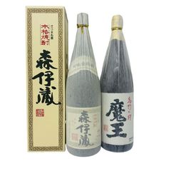 焼酎 まとめ売り2本セット 森伊蔵 × 魔王 1800ml 25度 森伊蔵酒造 白玉醸造 紙箱 和紙汚れあり 【新品未開栓品】 42505K30-38