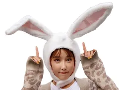 [エレクトリックサーカス] ウサギ かぶりもの コスプレ うさぎ 帽子 うさ耳 キャップ ハロウィン 仮装 パーティー コスチューム イベント 学園祭 着ぐるみ 兎 バニー (ホワイト) [ホワイト]