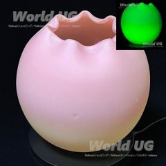ウランガラス サテンバーミーズガラス アンティーク花瓶 高さ約15cm、直径約16cm
