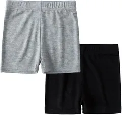 CocoFill オーバーパンツ 2枚入 1分丈 伸縮性 ストレッチ 通学 スパッツ レディース キッズ(黒x灰,  120)