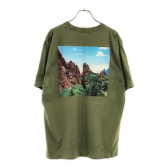 キャンプセブン バックプリント 半袖 Tシャツ M カーキ CAMP7 メンズ