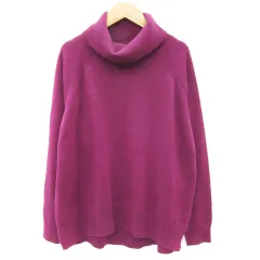 コムサ COMME CA マチュア Mature ニット セーター オフタートルネック プルオーバー 長袖 F パープル 紫 /YM9