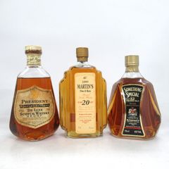 ウイスキー プレジデント/ジェームスマーティ/サムシングスペシャル スコッチウイスキー 3本セット 700/750ml