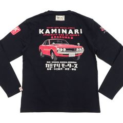 カミナリモータース 長袖Tシャツ KAMINARI ロンT ダルマセリカ エフ商会 KMLT-229 オフホワイト ブラック 新品 アメカジショップ 送料無料