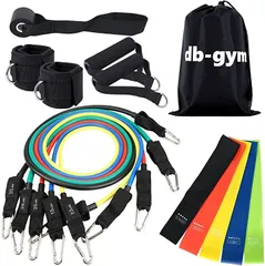 db-gym トレーニングチューブ トレーニングゴム 筋トレチューブ フィットネスチューブ チューブトレーニング 100lbs 45kgマルチカラーゴム付のサムネイル