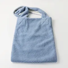 美品 アズノウアズ as know as ボアナイロン切替 スクエアトートバッグ /ホワイト サックスブルー TOTE BAG【2400013853491】のサムネイル