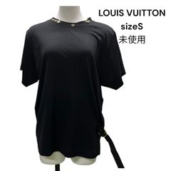 □ 未使用 ルイヴィトン LOUIS VUITTON Tシャツ 半袖 綿100％ ロゴ ブラック 黒 サイズS レディース S5T350