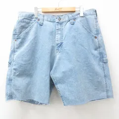 W37/古着 リー Lee ショート ペインター パンツ ショーツ メンズ 薄紺 ネイビー デニム 25jun17 中古 ボトムス 短パン ショーパン