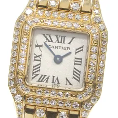 ☆美品【CARTIER】カルティエ ミニパンテール K18YG ダイヤベゼル WF3141NA クォーツ レディース 腕時計_720444
