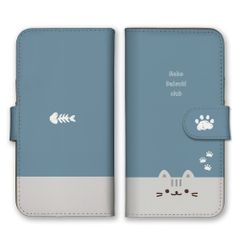 iPhone13 mini 케이스 수첩형 아이폰 13 미니 스마트 폰 케이스 휴대 케이스 고양이 고양이 차 호랑이 아메리칸 쇼트 헤어 화장실 흰색 고양이 검은 고양이 삼모 고양이 고양이 좋아 귀여운 컬러 02