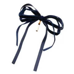 【ネイビー×ワンサイズ】[Cream dot. クリームドット公式] ヘアアクセサリー レディース ポニーフック ヘアフック ヘアカフス ヘアゴム 大人っぽい リボン 異素材 サテン 光沢 ベルベット 大人 上品 エレガント  