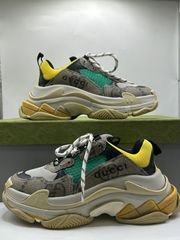 【美品】BALENCIAGA × GUCCI TRIPLE S TRAINERS バレンシアガ × グッチ コラボ トリプルエス スニーカー 23cm