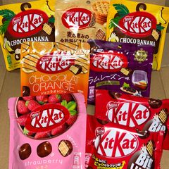 キットカット　ラムレーズン　チョコバナナ　いちご　オレンジ　全粒粉ビスケットイン