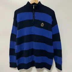 M ポロ Ralph Lauren(ラルフローレン) ストライプ ハーフジップアップ ニット セーター