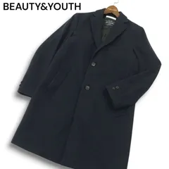 BEAUTY&YOUTH ユナイテッドアローズ 秋冬 イタリア製 IN.TES.PRA.生地★ メルトン ウール チェスター コート Sz.S メンズ 紺